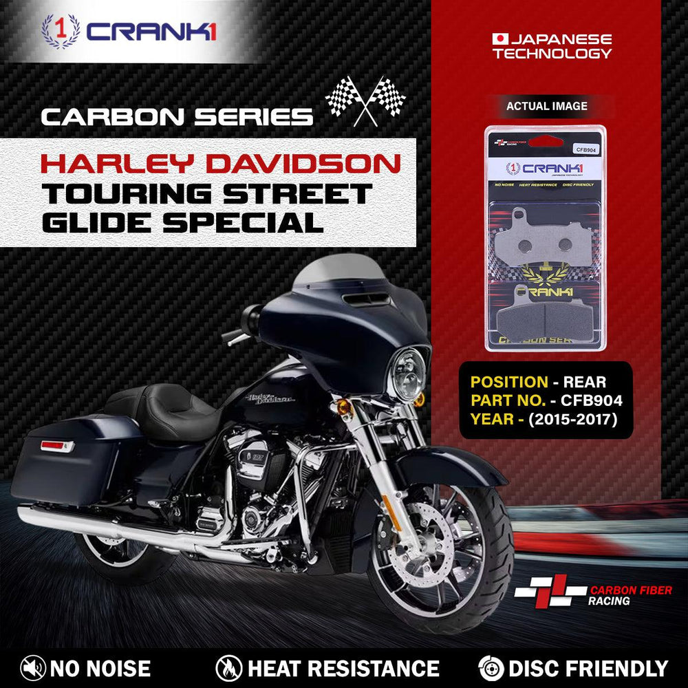 Carbon Brake Pads For Harley Davidson Touring Street Glide Special (2015-2017) - Rear - CFB904