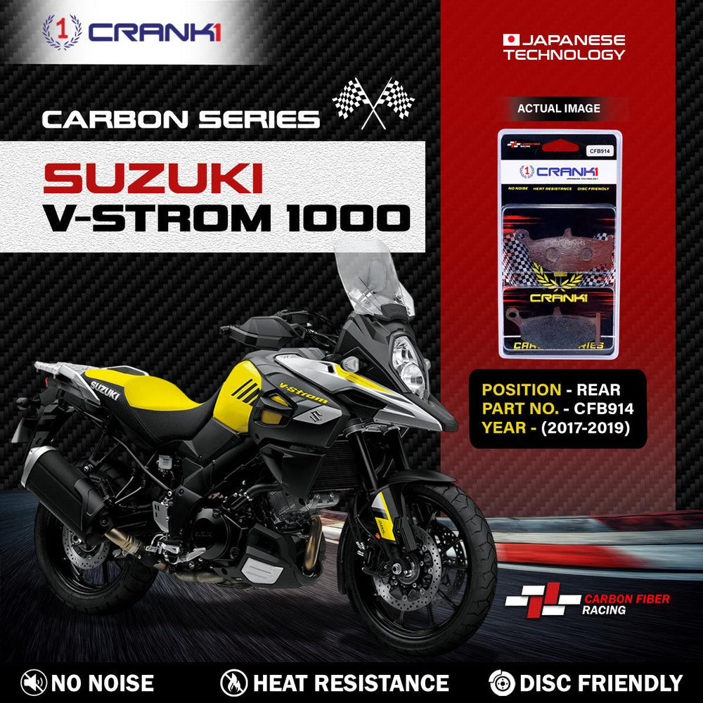Carbon Brake Pads For Suzuki V-Strom 1000 (2017-2019) - Rear - CFB914