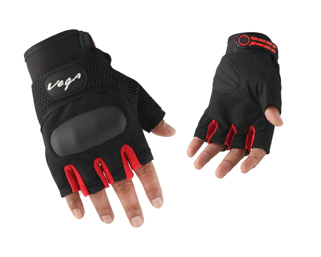 Vega VGL-24 Gloves  (Black Red)