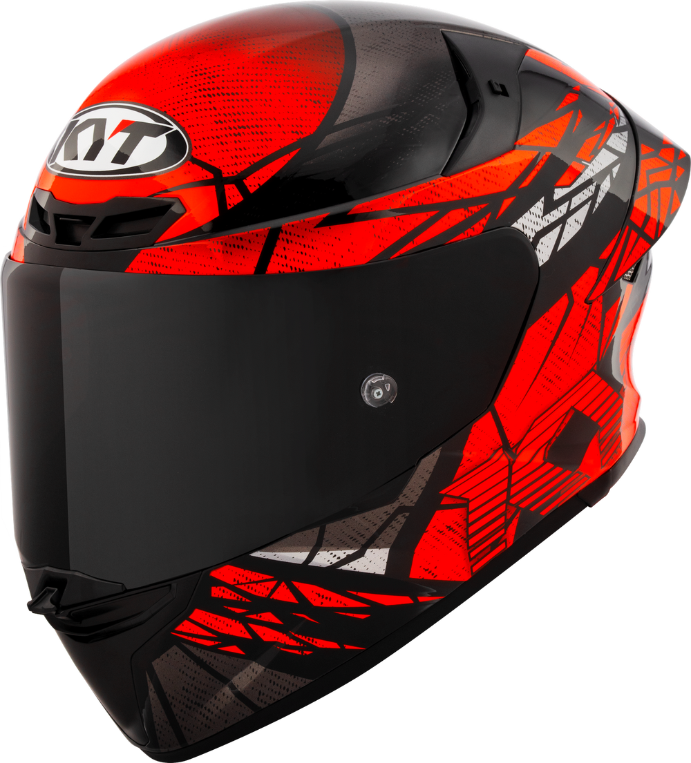 KYT TT Revo Combustion Matt Black Red Helmet