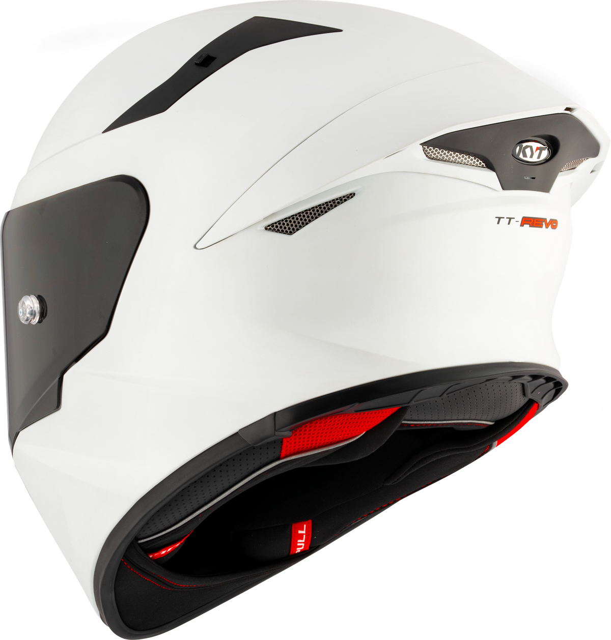 KYT TT Revo Plain Crystal White Matt Helmet