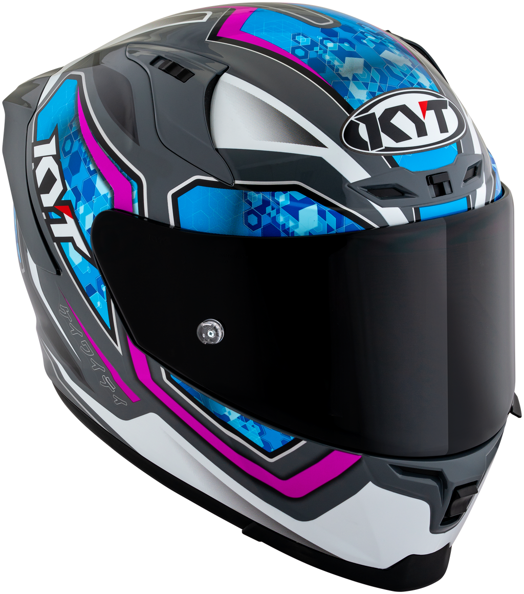 KYT Striker 2V #01 Gloss Grey Blue Helmet