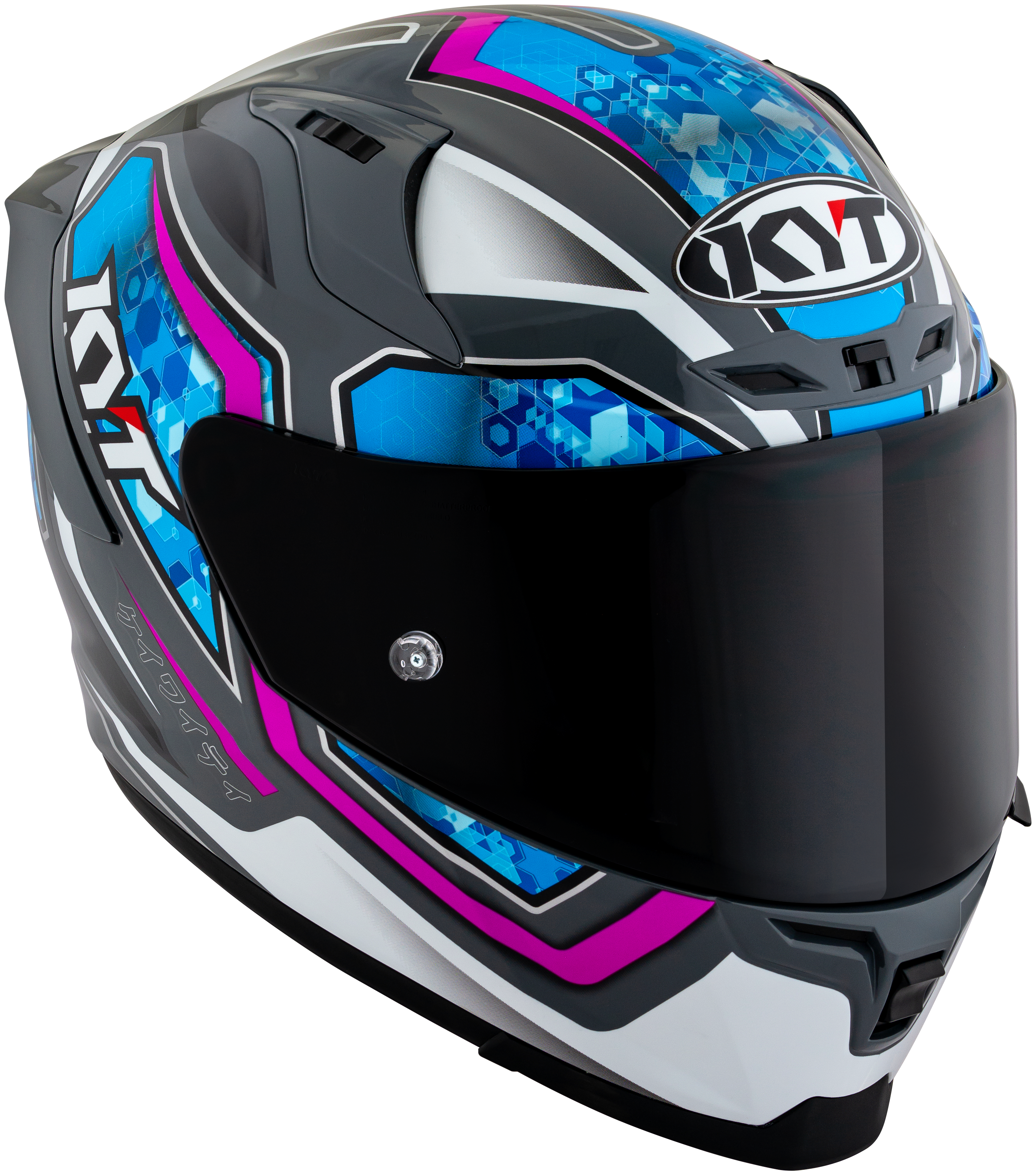 KYT Striker 2V #01 Gloss Grey Blue Helmet