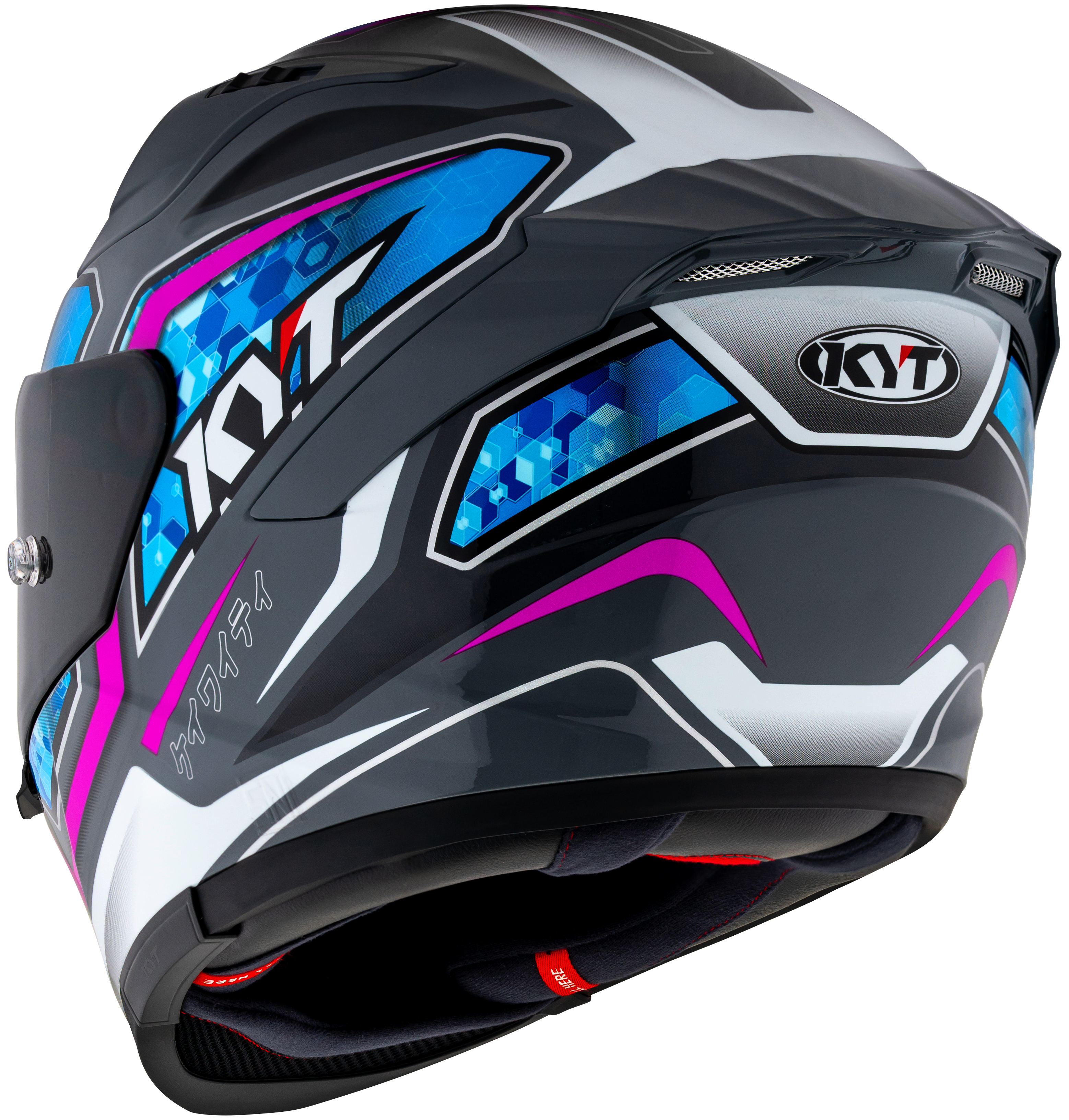 KYT Striker 2V #01 Gloss Grey Blue Helmet