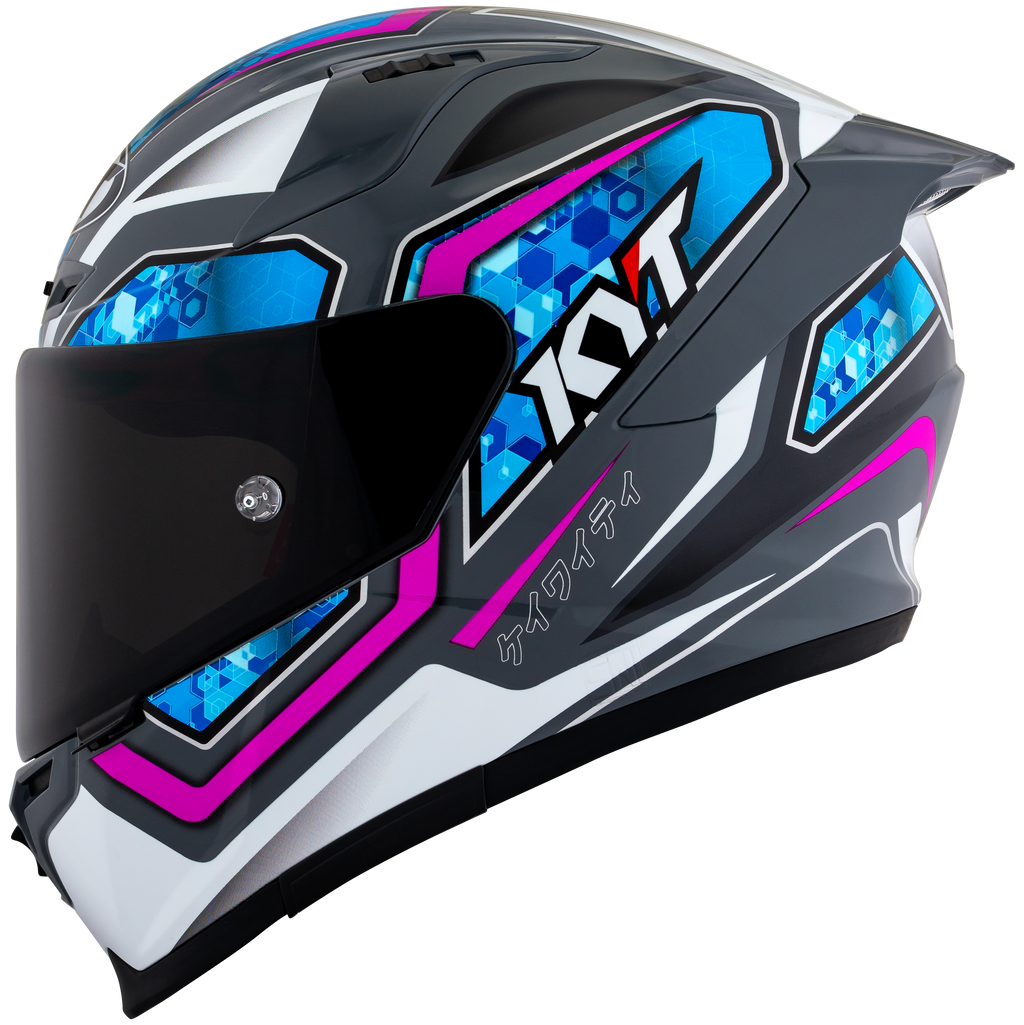 KYT Striker 2V #01 Gloss Grey Blue Helmet
