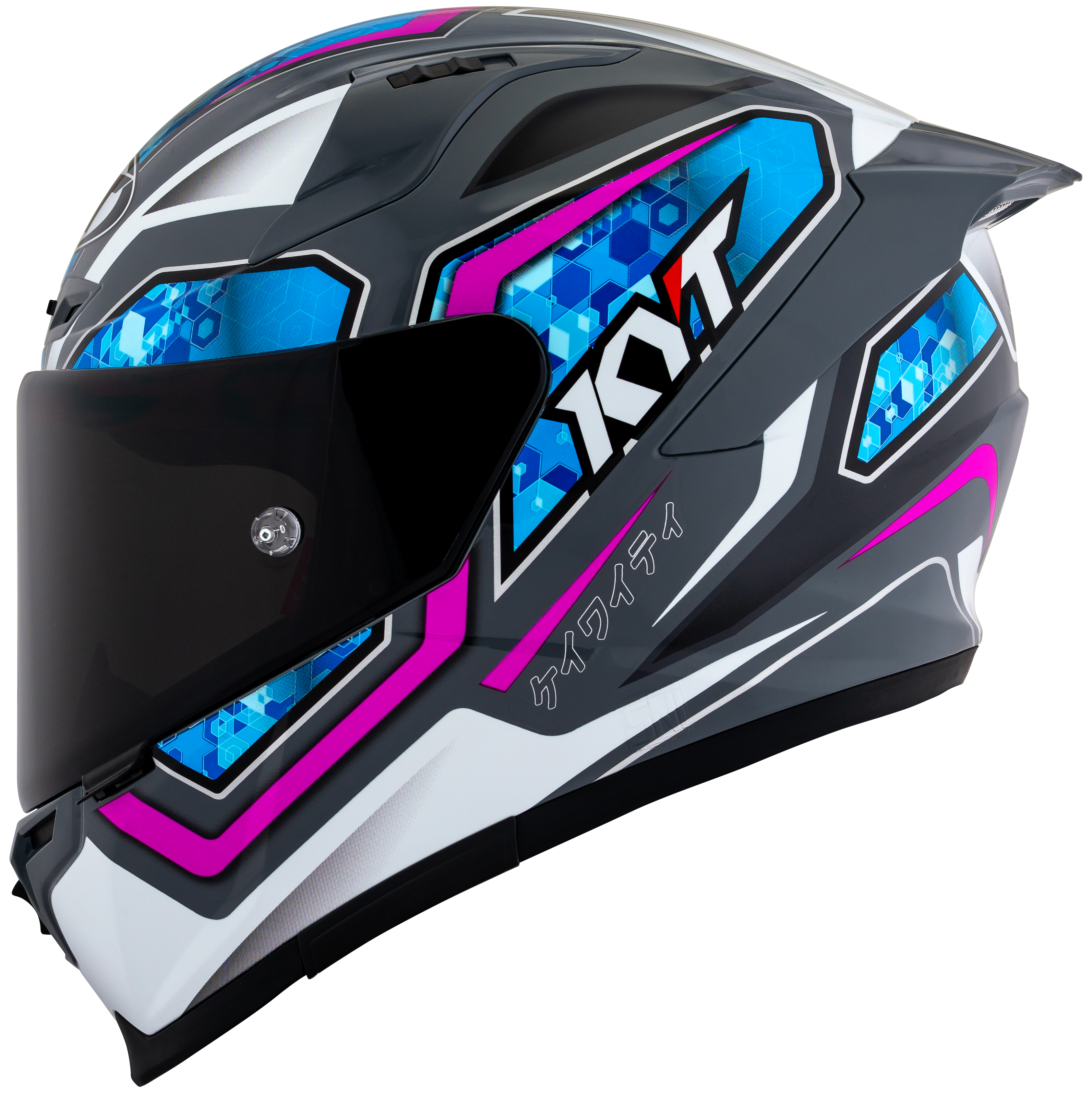 KYT Striker 2V #01 Gloss Grey Blue Helmet