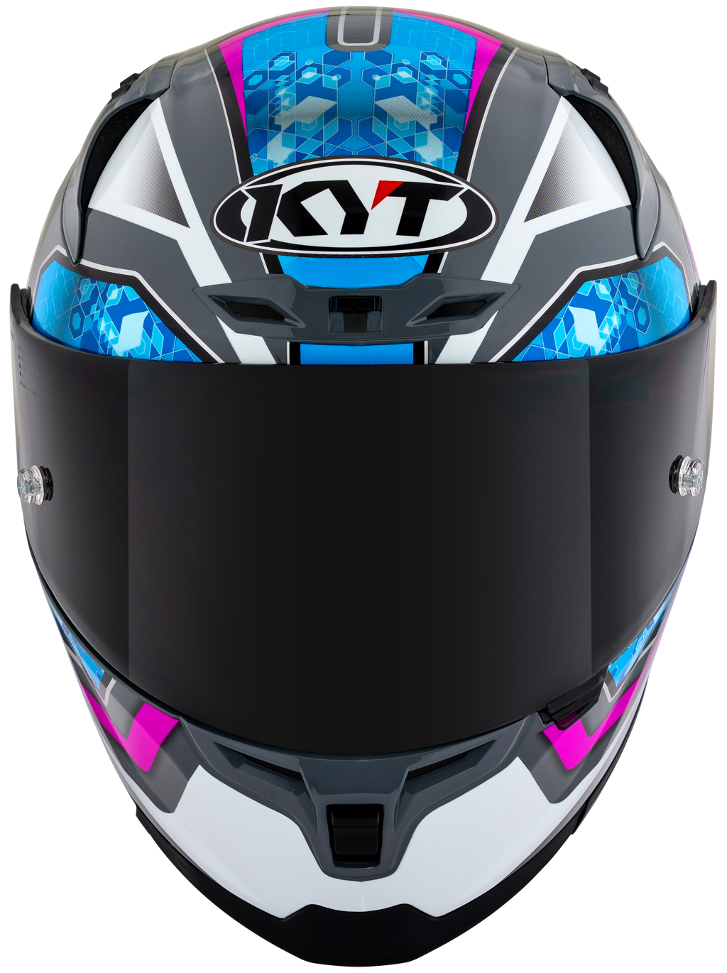 KYT Striker 2V #01 Gloss Grey Blue Helmet