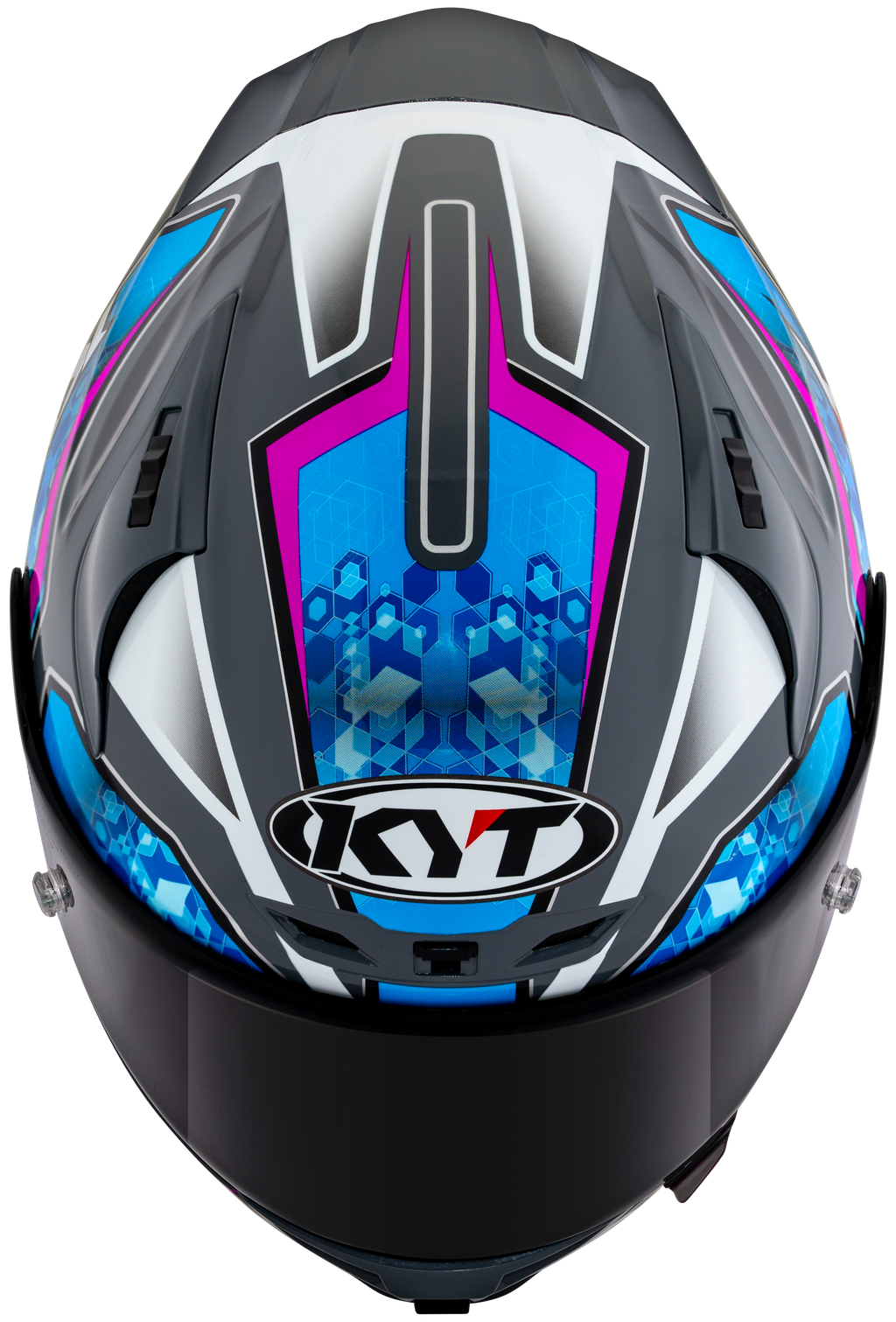 KYT Striker 2V #01 Gloss Grey Blue Helmet