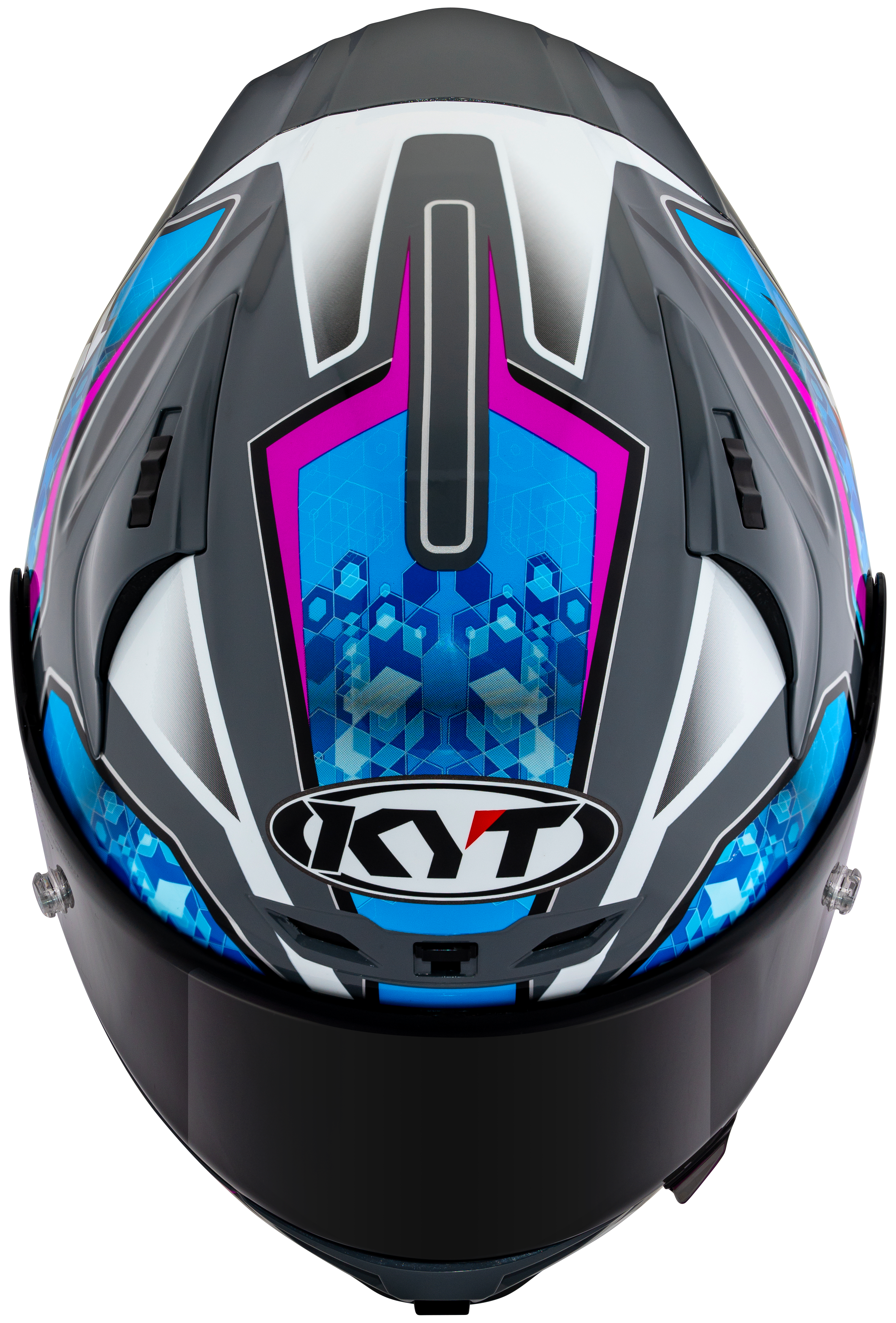 KYT Striker 2V #01 Gloss Grey Blue Helmet