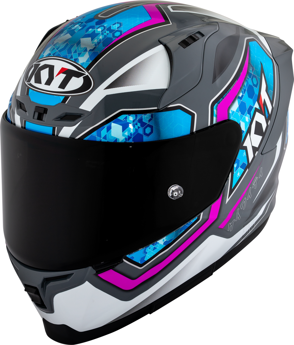 KYT Striker 2V #01 Gloss Grey Blue Helmet