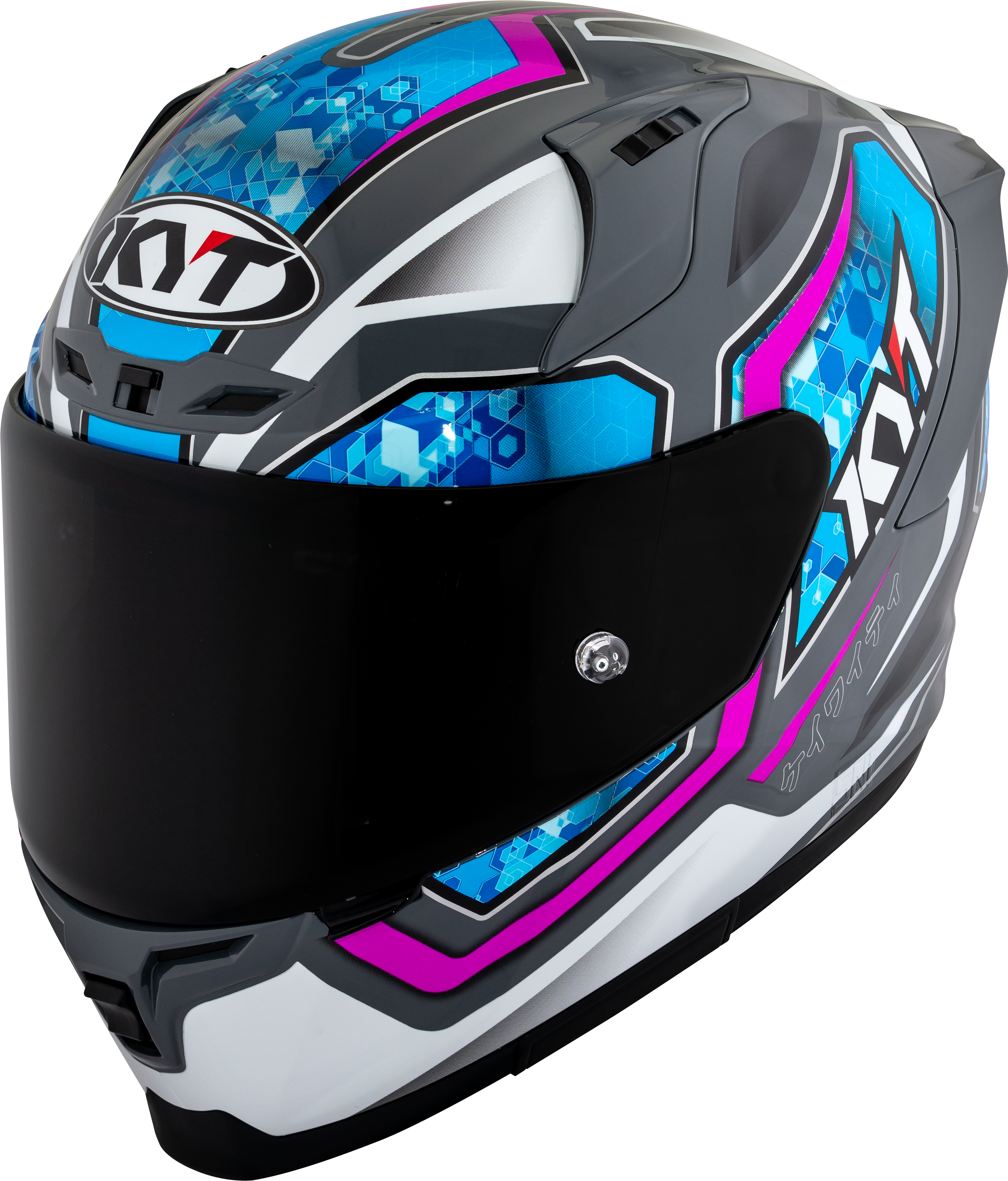 KYT Striker 2V #01 Gloss Grey Blue Helmet