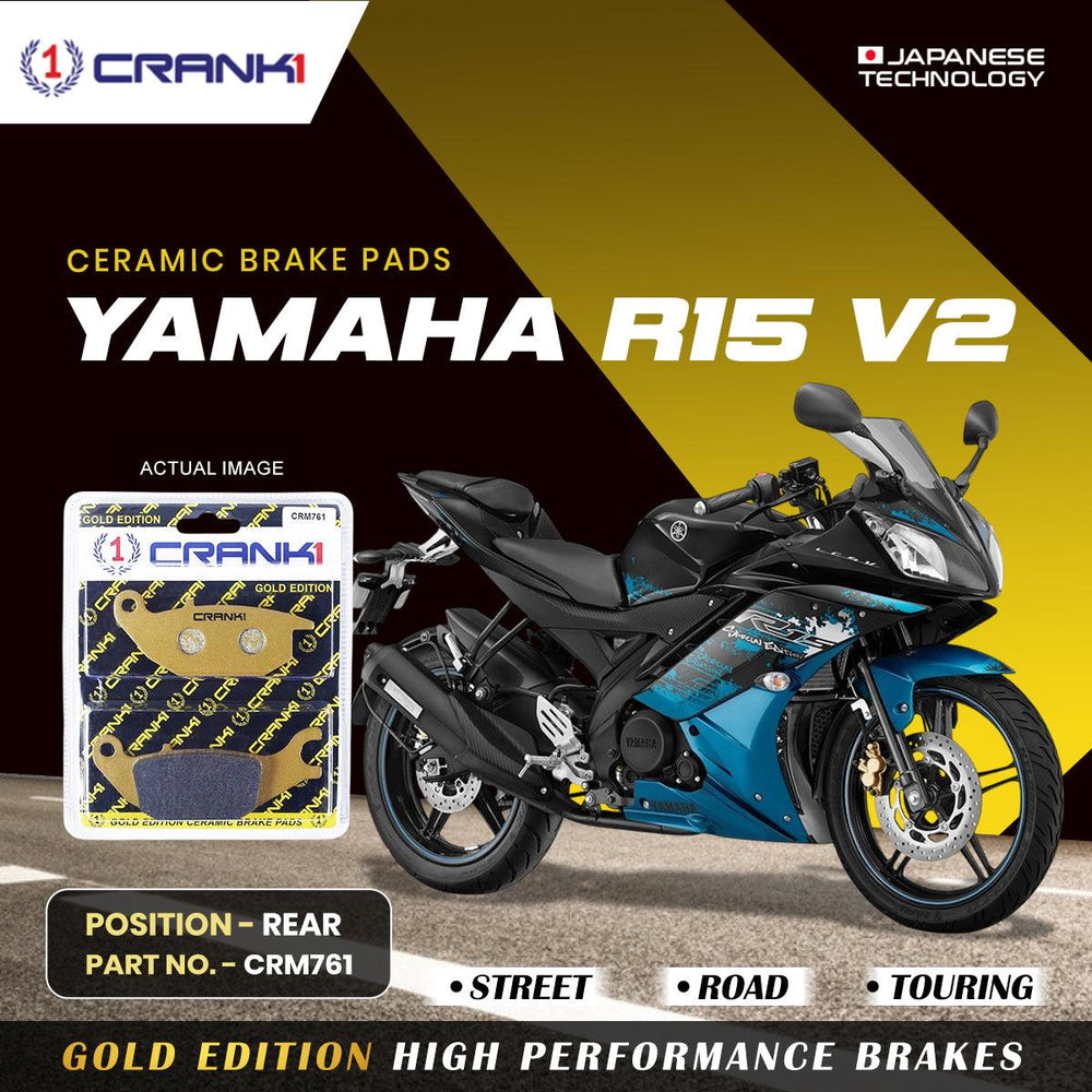 Ceramic Brake Pads For Yamaha R15 V2 - Rear - CRM761