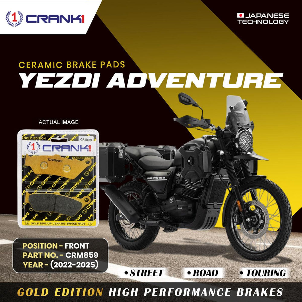 Ceramic Brake Pads For Yezdi Adventure (2022-2025) - Front - CRM859