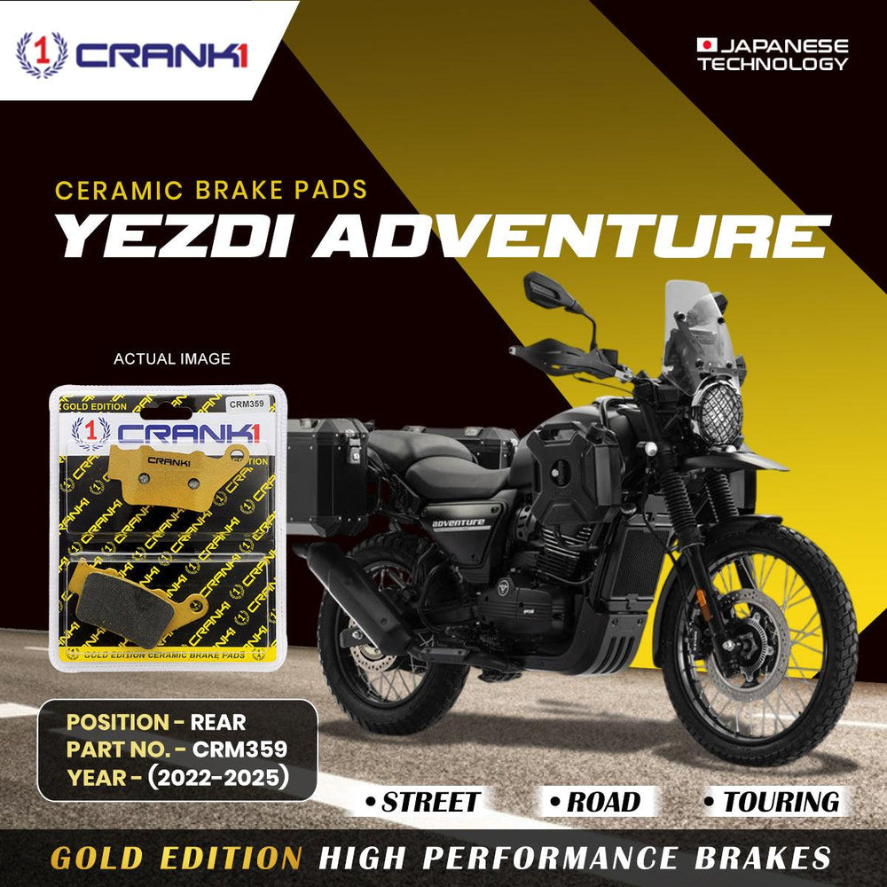 Ceramic Brake Pads For Yezdi Adventure (2022-2025) - Rear - CRM359