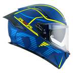 KYT R2R Pro Concept Matt Blue Yellow Helmet
