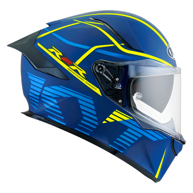 KYT R2R Pro Concept Matt Blue Yellow Helmet