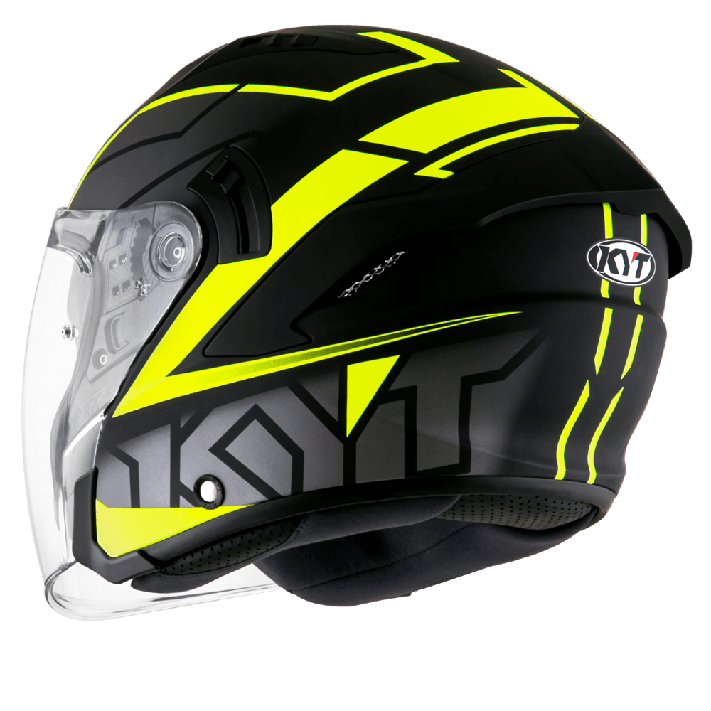 KYT NFJ Motion Matt Black Fluro Yellow Helmet