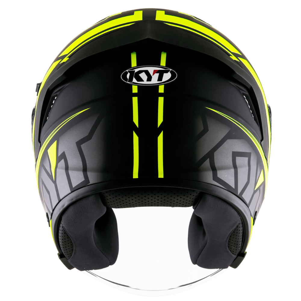 KYT NFJ Motion Matt Black Fluro Yellow Helmet