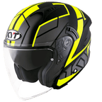 KYT NFJ Motion Matt Black Fluro Yellow Helmet