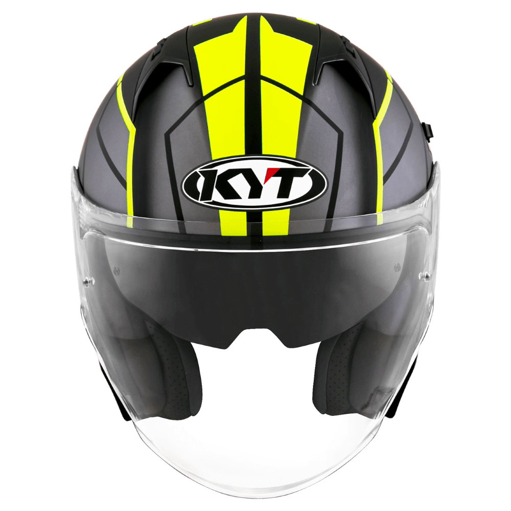 KYT NFJ Motion Matt Black Fluro Yellow Helmet