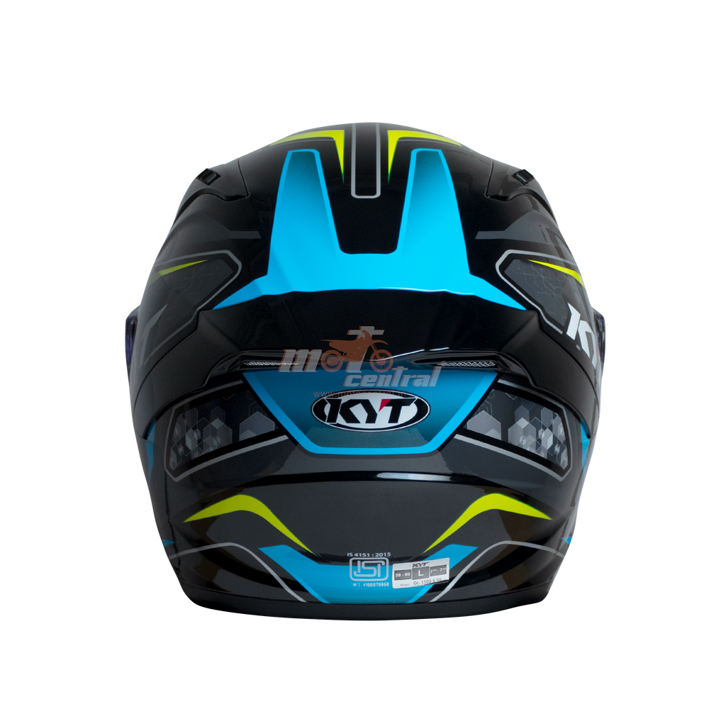 KYT Striker #01 Gloss Black Blue Helmet