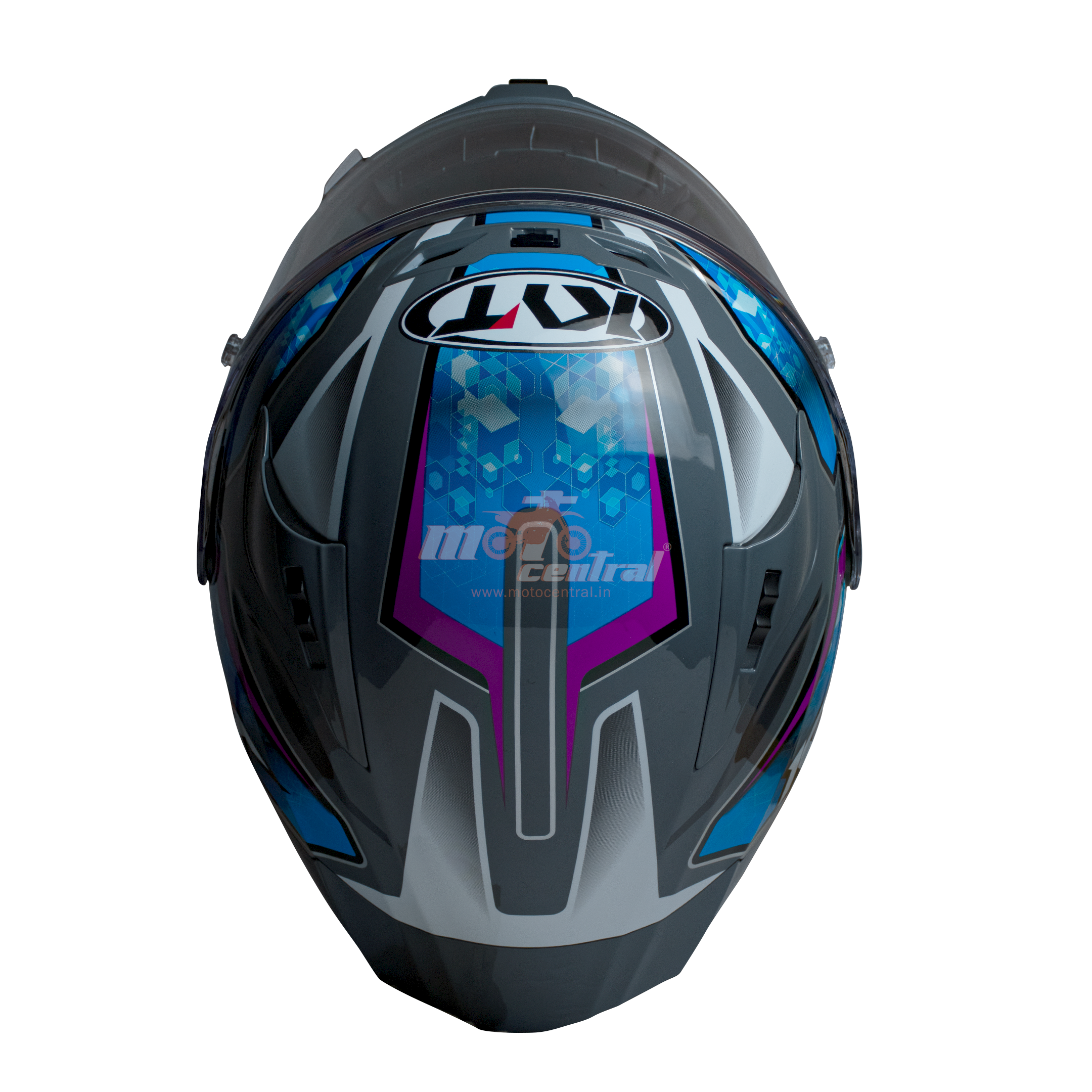 KYT Striker 2V #01 Gloss Grey Blue Helmet