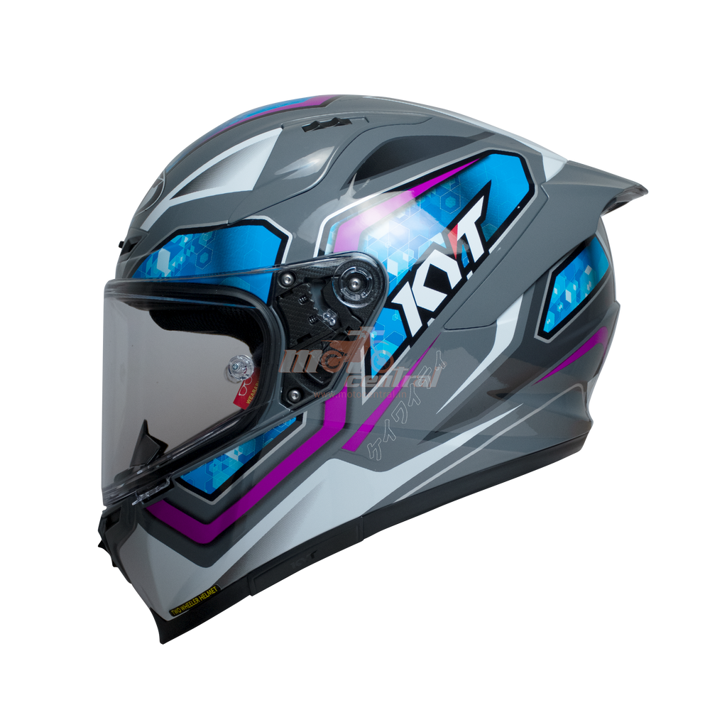KYT Striker 2V #01 Gloss Grey Blue Helmet