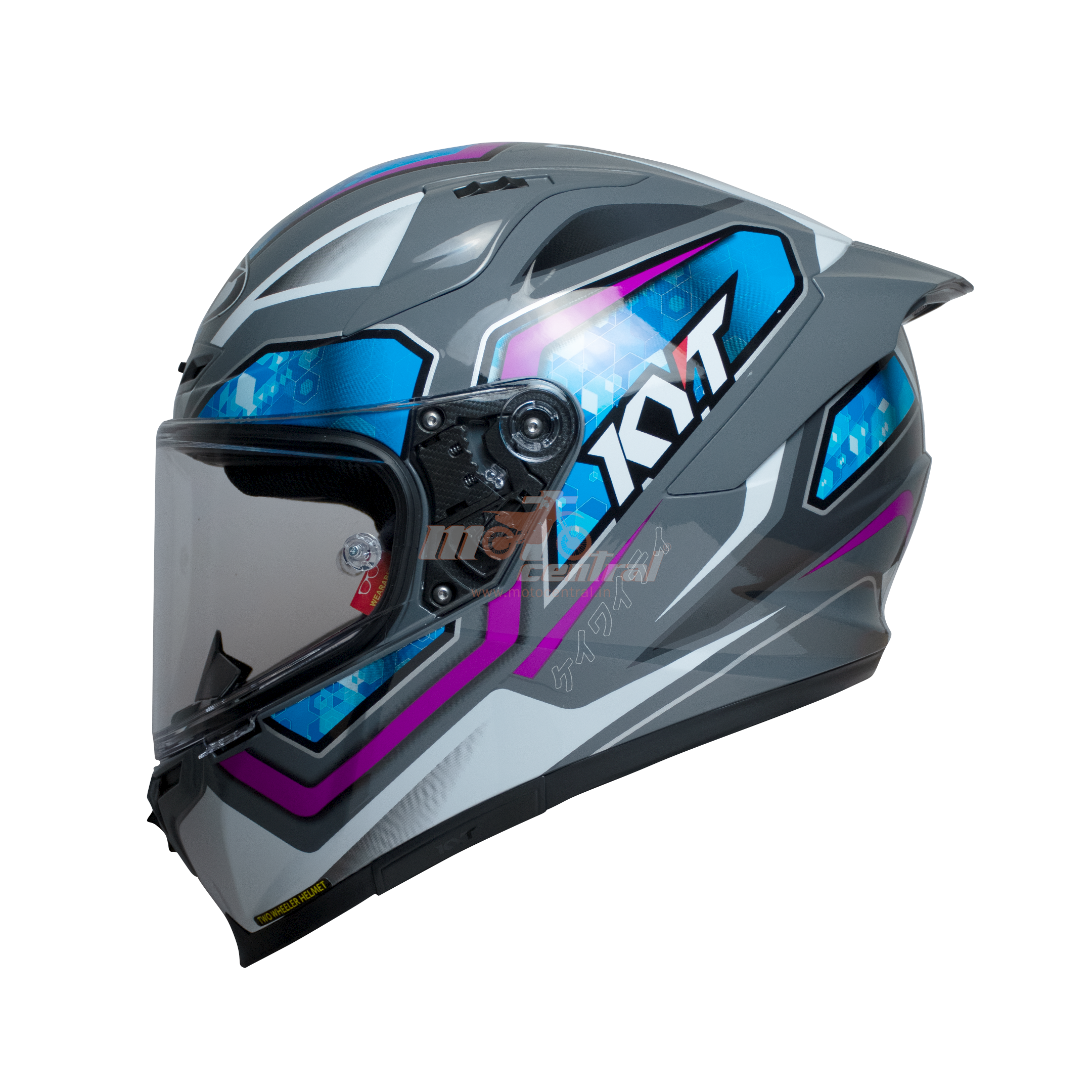 KYT Striker 2V #01 Gloss Grey Blue Helmet