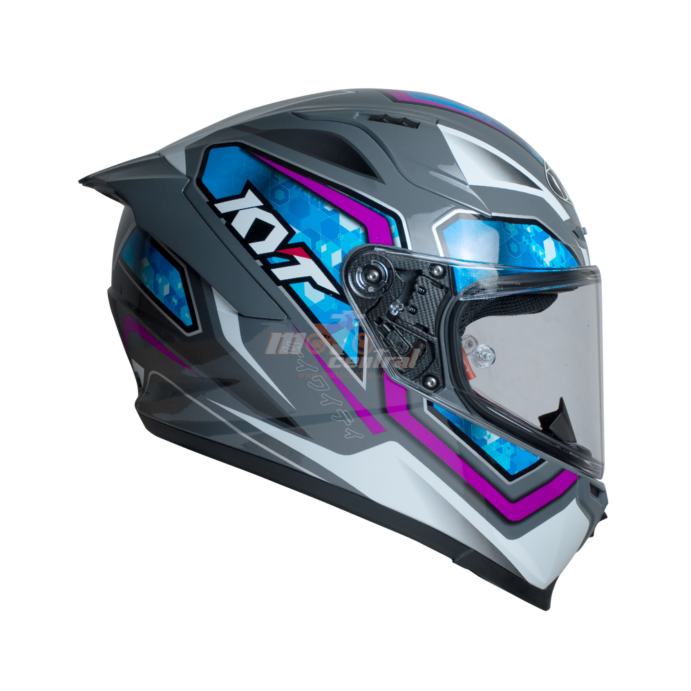 KYT Striker #01 Gloss Grey Blue Helmet