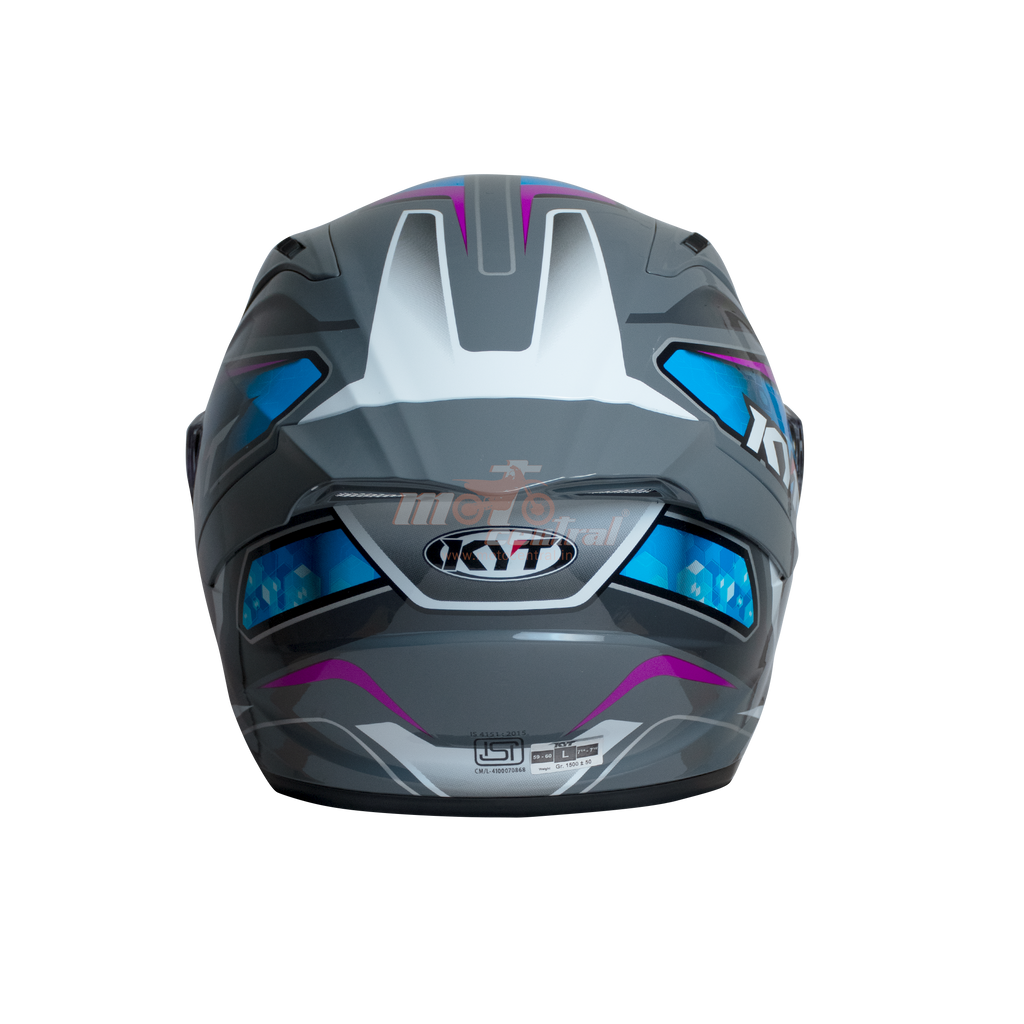 KYT Striker 2V #01 Gloss Grey Blue Helmet
