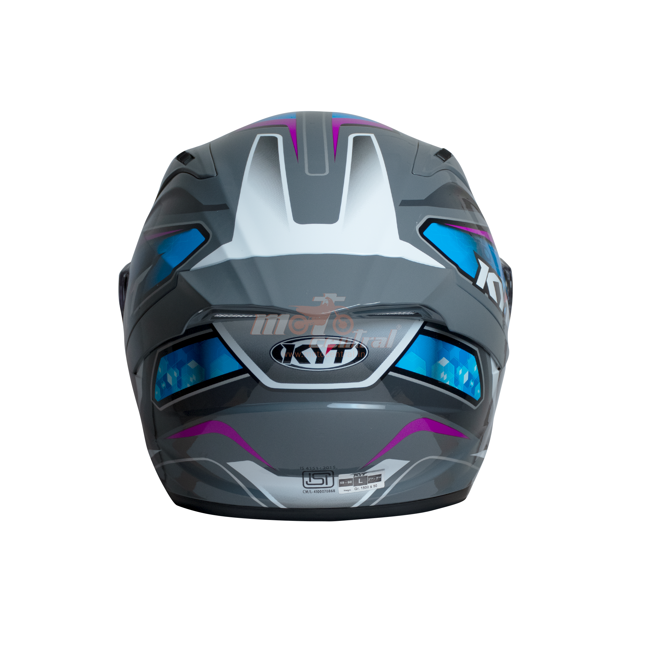 KYT Striker 2V #01 Gloss Grey Blue Helmet