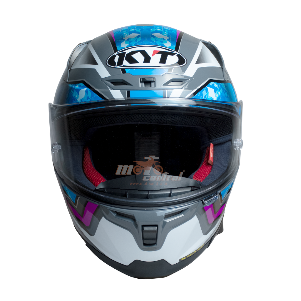 KYT Striker 2V #01 Gloss Grey Blue Helmet