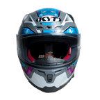 KYT Striker 2V #01 Gloss Grey Blue Helmet