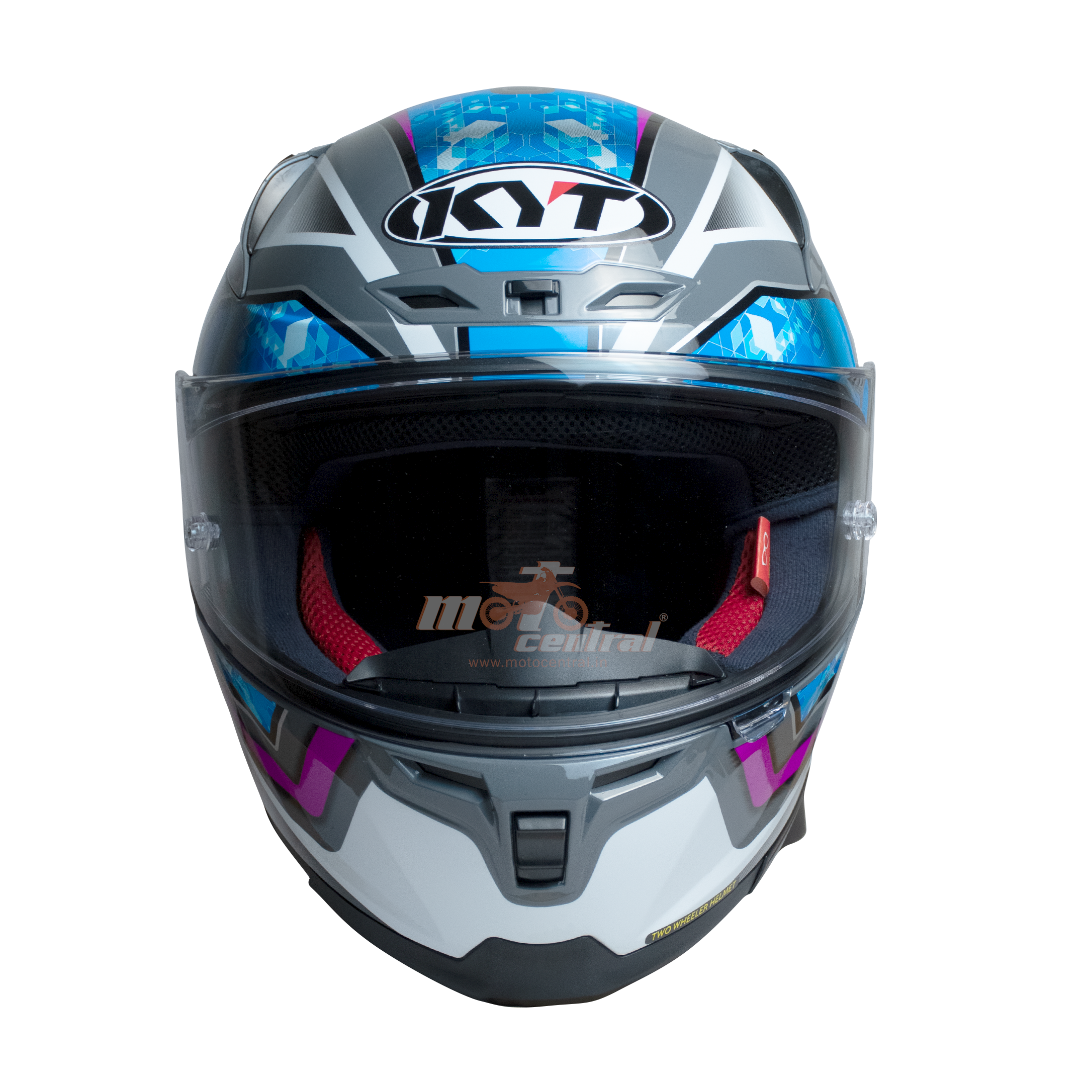 KYT Striker 2V #01 Gloss Grey Blue Helmet