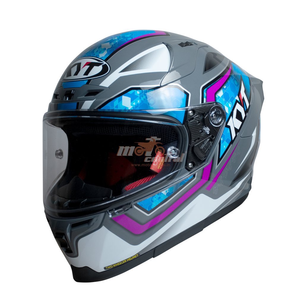 KYT Striker 2V #01 Gloss Grey Blue Helmet