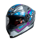 KYT Striker 2V #01 Gloss Grey Blue Helmet