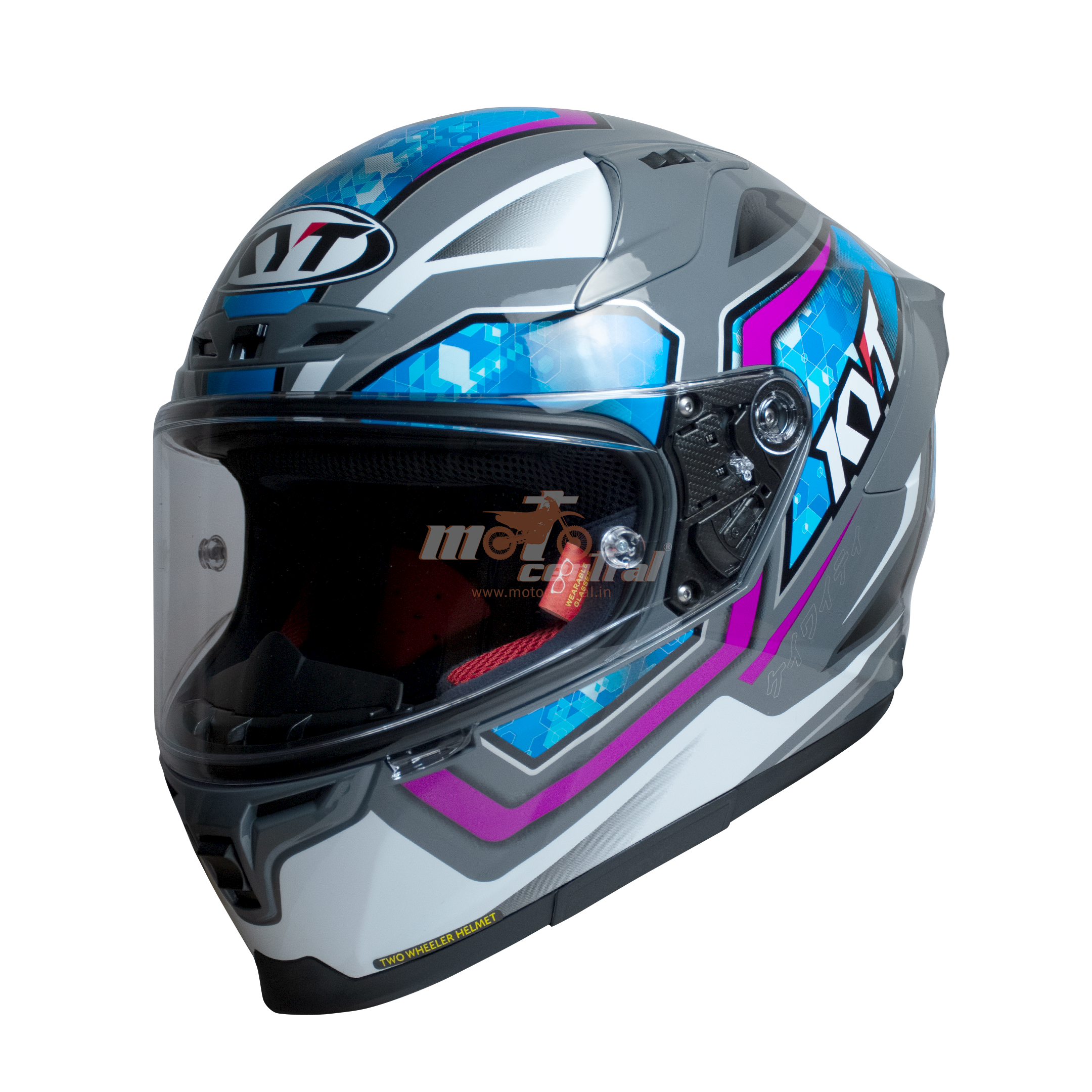 KYT Striker 2V #01 Gloss Grey Blue Helmet