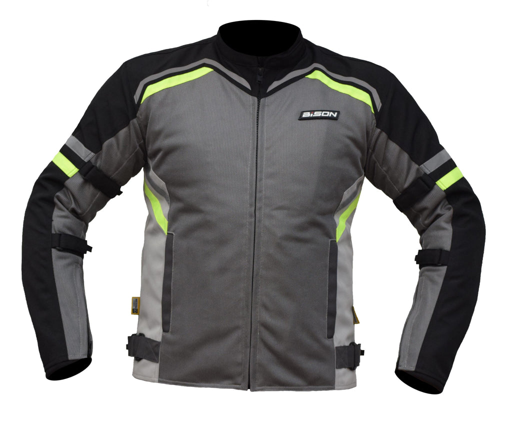 BISON RAPTOR V.2 – BLACK GREY HI-VIZ GREEN JACKET