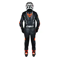 DSG GP Racing Leather Suit : Black Red Fluo - 1748240540738C - Master