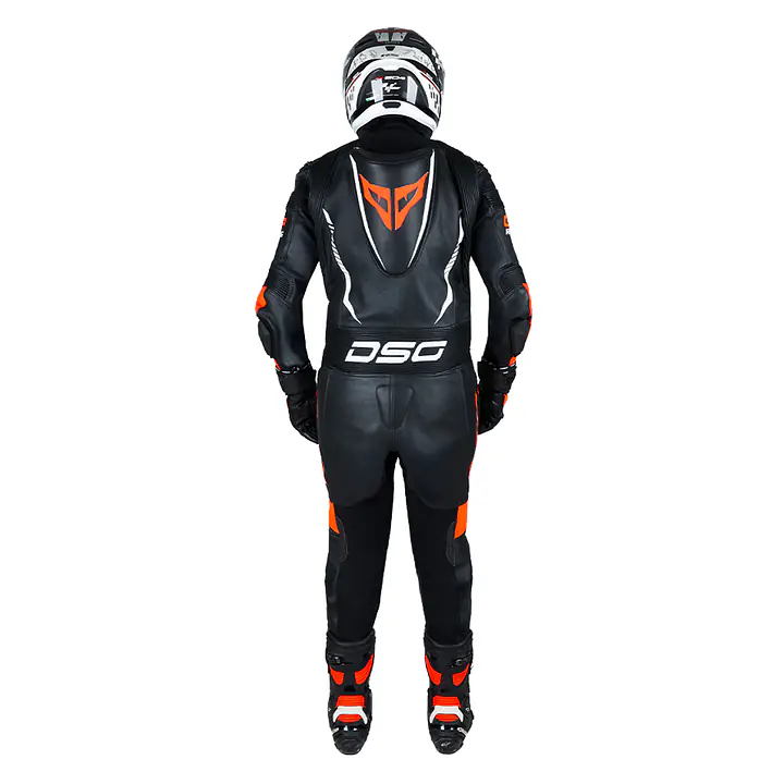 DSG GP Racing Leather Suit : Black Red Fluo - 1748240540738C - Master