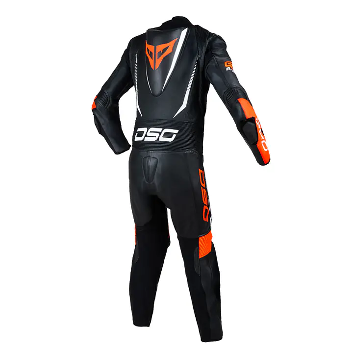 DSG GP Racing Leather Suit : Black Red Fluo - 1748240540738C - Master