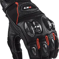 LS2 SPARK II LEATHER GLOVES BLACK RED - 1748192325CZXV - Master