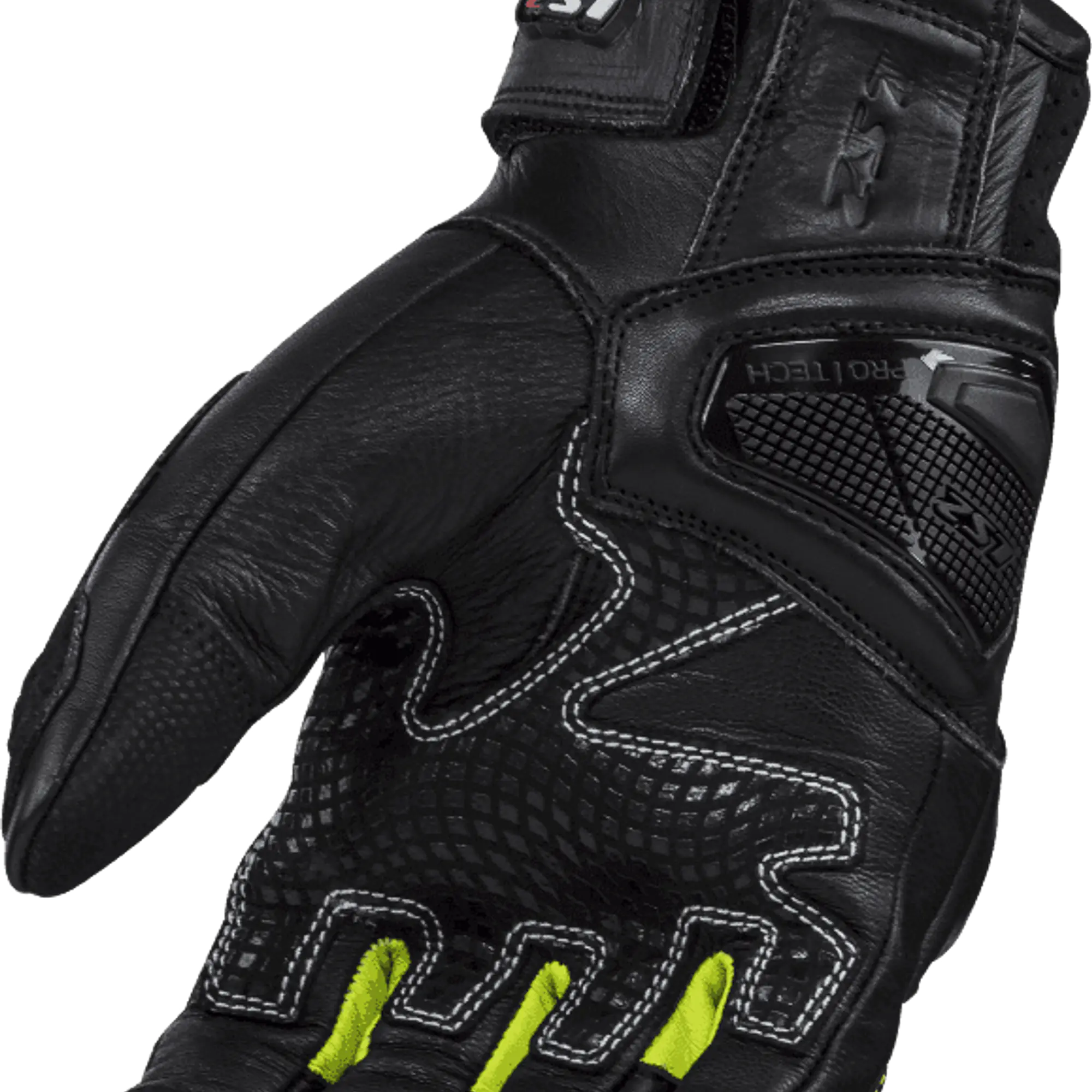 LS2 SPARK II LEATHER GLOVES BLACK H V YELLOW - 1748192354L41J - Master