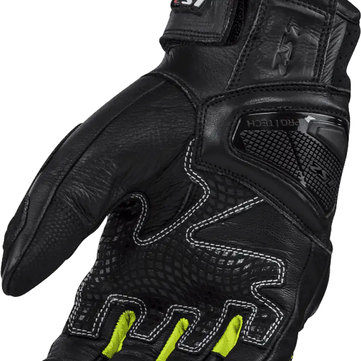 LS2 SPARK II LEATHER GLOVES BLACK H V YELLOW - 1748192354L41J - Master