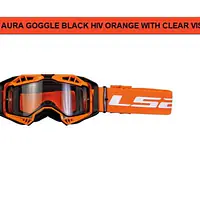 LS2 AURA GOGGLE BLACK HIV ORANGE WITH CLEAR VISOR - 1748192384O8MC - Master