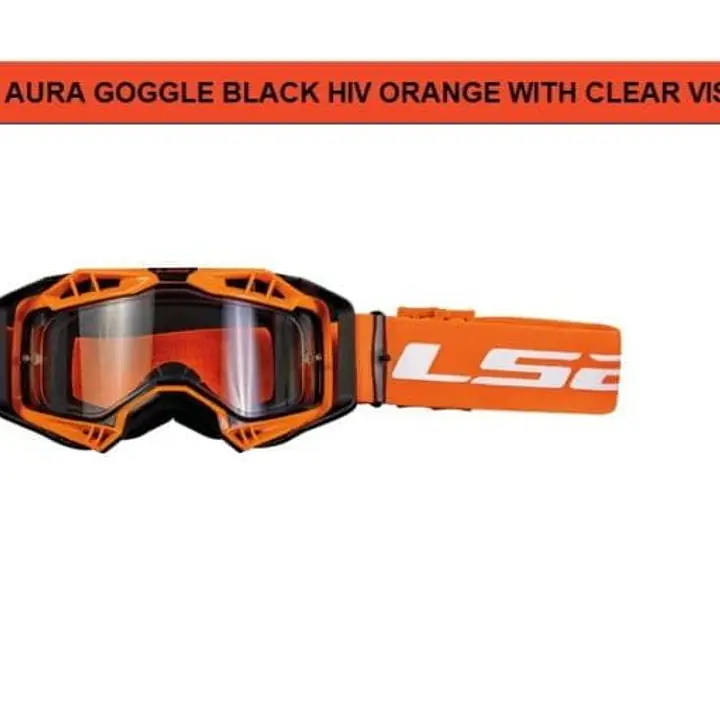LS2 AURA GOGGLE BLACK HIV ORANGE WITH CLEAR VISOR - 1748192384O8MC - Master