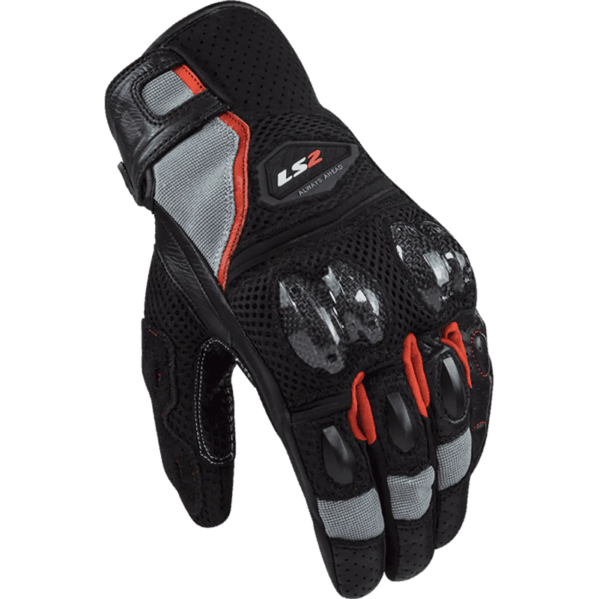 LS2 SPARK II AIR GLOVES BLACK GREY RED - 174819250433YT - Master