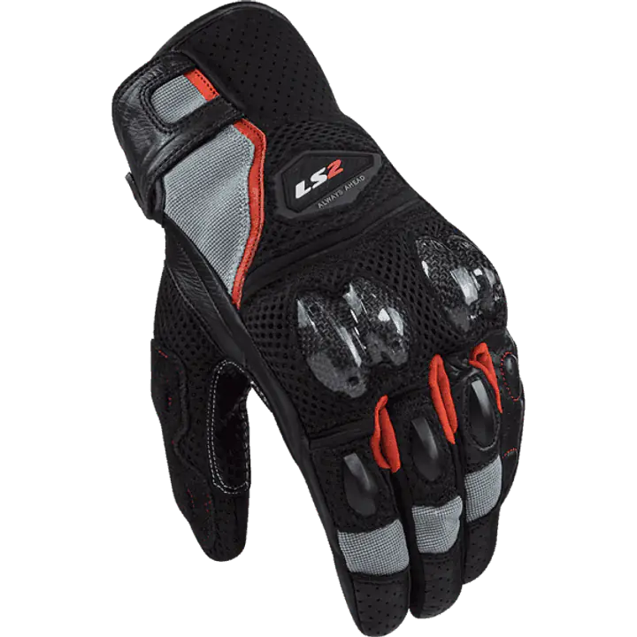 LS2 SPARK II AIR GLOVES BLACK GREY RED - 174819250433YT - Master
