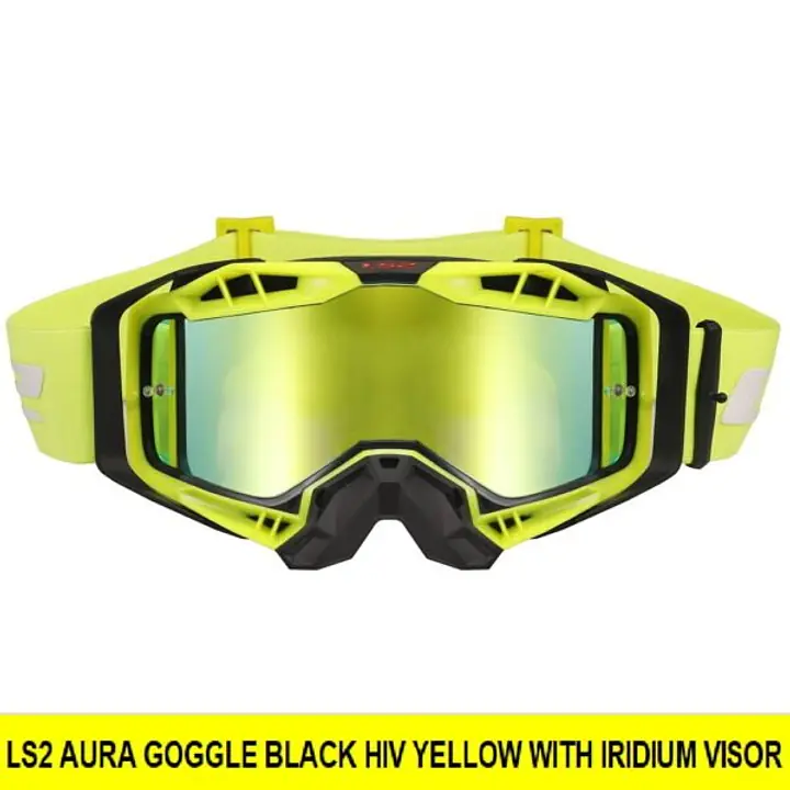 LS2 AURA PRO GOGGLE BLACK HIV YELLOW WITH IRIDIUM VISOR - 1748192214GMHB - Master
