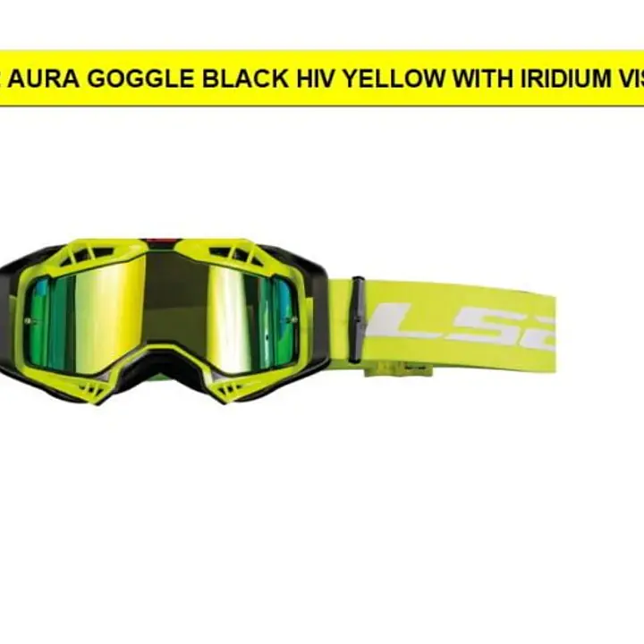 LS2 AURA PRO GOGGLE BLACK HIV YELLOW WITH IRIDIUM VISOR - 1748192214GMHB - Master